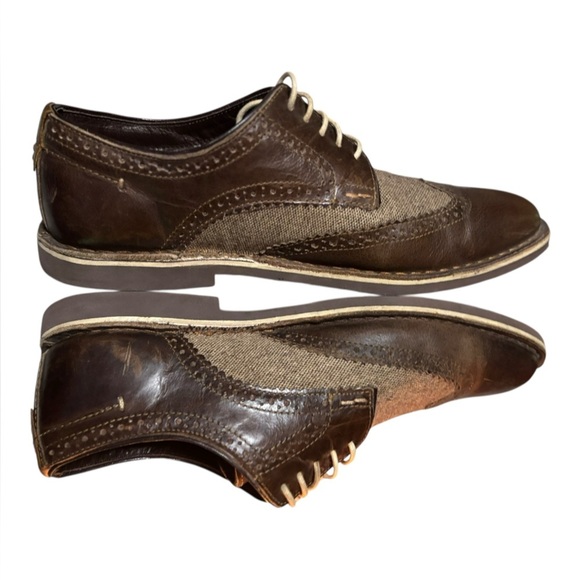 Steve Madden Marcor Men\'s Brown and Tan Leather Wingtip Oxford Shoes Size 10 main image 7